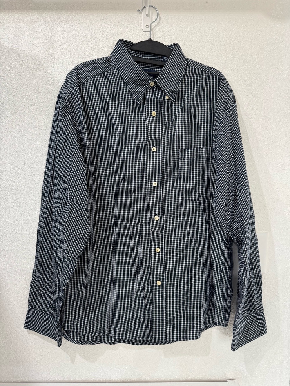 Puritan Black & White Gingham Button-Down Shirt